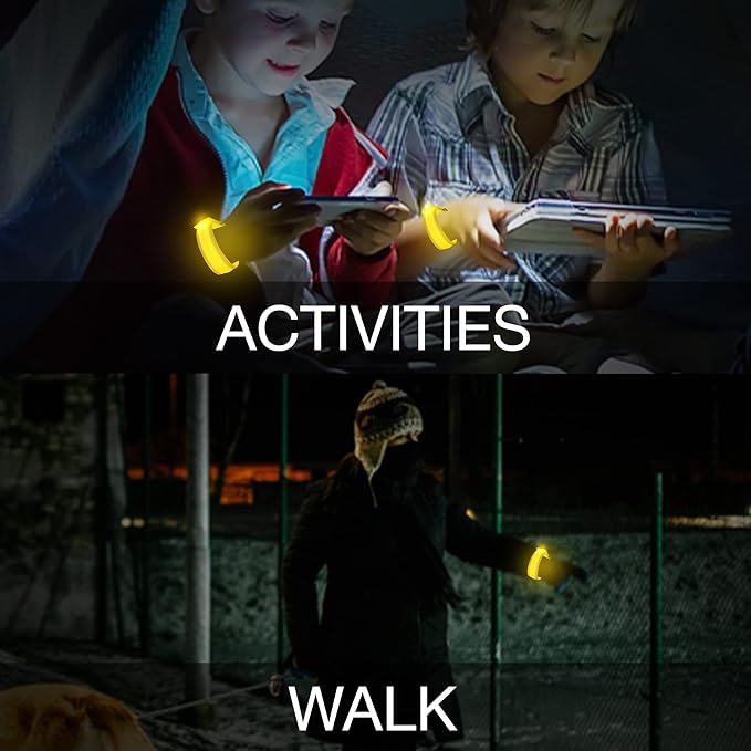 8 PCS LED Glow Bracelets, Light Up Wristbands - Halloween Glow in The Dark Party Bracelets Favors Supplies for Christmas, Concerts, Festivals, Game Prizes, Sports, Rave Accessories（Yellow）