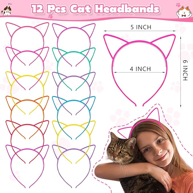 158Pcs Cat Party Favors Set with Cat Headband Keychains Tattoo Stickers Erasers Slap Bracelets Hairpin Goodie Bags Cat Party Supplies Cat Birthday Decorations Girl Party Favors