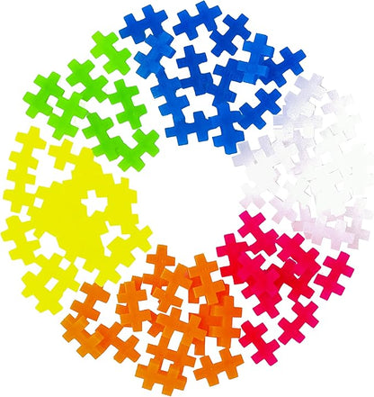 Plus Plus 70 Piece Interlocking Building Blocks for Kids, Open Ended Connecting Toys, Stem Bin Classroom Mini Manipulatives - Neon Mix Play Tube