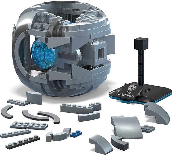 MEGA Halo Model Replica Building Toy, 343 Guilty Spark with 609 Pieces, Lights & Sounds, Build & Display Set for Collectors, Gift Ideas for Adults
