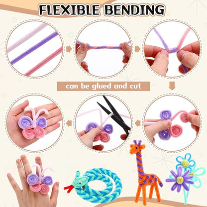 Yunsailing 200 Pcs Pipe Cleaners 6 mm x 12 Inch Chenille Stems Pipe Cleaners Craft Supplies Art Supplies Adults DIY Creative Decorations Creative DIY Projects Decorations (Macaron Color)