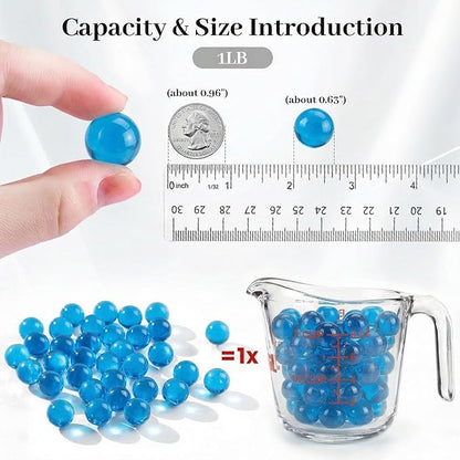 FUTUREPLUSX Light Blue Glass Marbles, 1LB Vase Fillers Marbles Glass Beads for Aquarium Fish Tank Decoration
