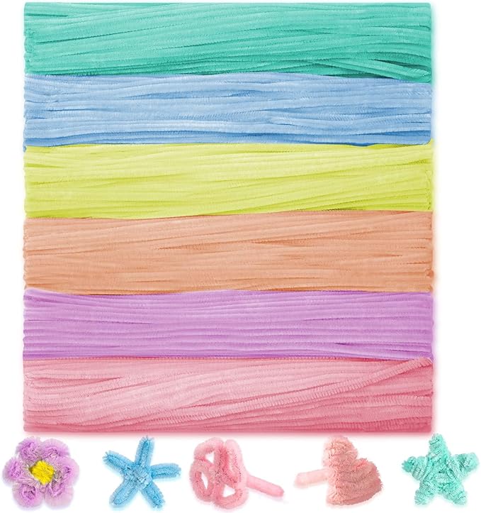 Peryiter 500 Pieces Pipe Cleaners Chenille Stems 12 Inch Craft Supplies Bulk for DIY Art and Craft Projects Creative Gift Wrapping Party Decorations(Macaron,12 Inch)