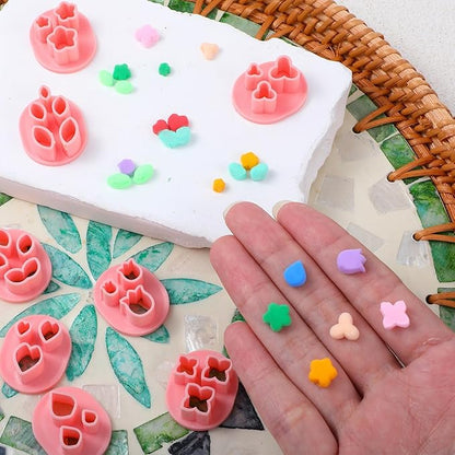 10 PCS Flower Polymer Clay Cutters, 10 Shapes Mini Polymer Clay Cutters Floral Leaf Butterfly Clays Earrings Cutter for Earrings Jewelry Making DIY Crafts