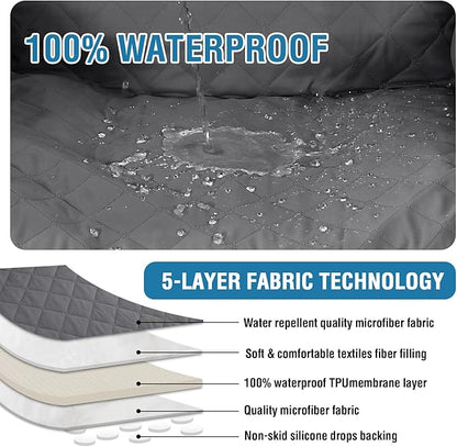 H.VERSAILTEX 100% Waterproof Recliner Sofa Cover Recliner Couch Cover for 3 seat Non Slip Reclining Couch Cover for Dog Washable Furniture Protector with Elastic Straps(Recliner Sofa, Rocket Gray)