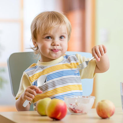 12 Piece Stainless Steel Kids Silverware Set,Toddler Utensils,Children Safe Food Grade Forks and Spoons,Mirror Polished, Dishwasher Safe