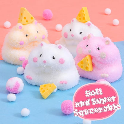 4pcs Taba Squishy Hamster Fidget Toys, Big Soft fufu Hamster Squishy Toy, Cute Taba Toys for Stress Relief, Hamster Fidget Toys Suitable Adults Kids
