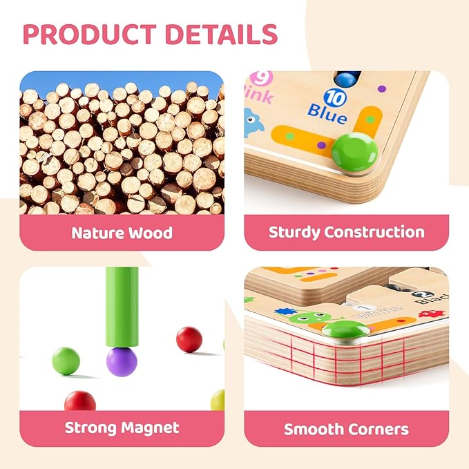 Magnetic Maze Montessori Toys – Toddler Toys & Kids Games Designed for Preschool Learning Activities, Enhancing Fine Motor Skills & Cognitive Growth, 34567 Year Old Girl Birthday Gift and Boys