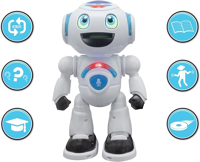 LEXiBOOK - Powerman Master Interactive Toy Robot That Reads in The Mind Toy for Kids Dancing Plays Music Animal Quiz STEM Programmable Remote Control Robot Junior - ROB25EN