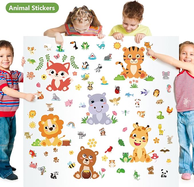 Wild Animals Party Favors, Jungle Safari Birthday Decorations, Animal Gifts Bags Keychain Mini Notepad Stickers Bracelets for Animal Party Supplies Kids Boys Girls