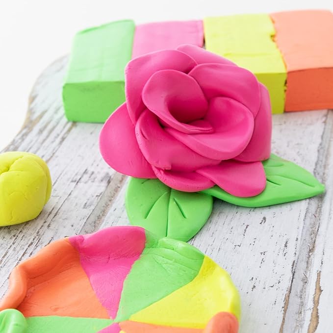 BAZIC Modeling Clay Neon Color 1 LB, Modeling Dough Non Toxic Gift for Artist Kids, Bulk for Classroom, 24-Pack