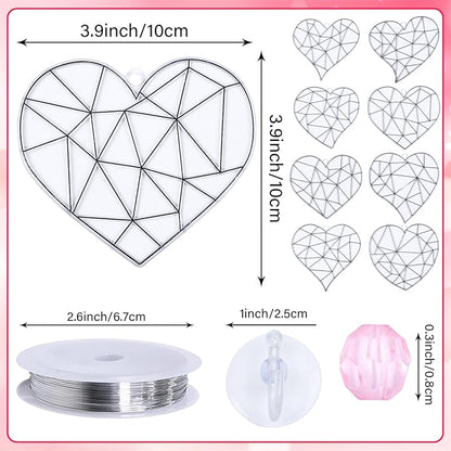 Qyeahkj 32 Sets Valentine's Day Suncatcher Crafts Kit for Kids DIY Heart Window Paint Suncatcher Arts Crafts Valentines Window Ornament Decor for Valentine's Day Gift Classroom Art Project Gift Favor