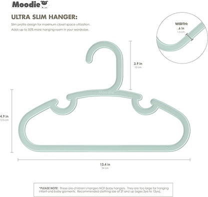 Recycled Plastic Kids Hangers | 13.5" Heavy Duty Kids Clothes Hangers | Bulk Pack Childrens Hangers, Large Child Hangers | Toddler Hangers (2-12yrs | 25 Pack, Blues)