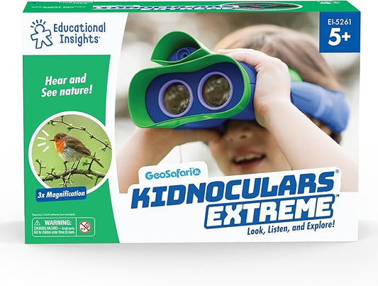 Educational Insights GeoSafari Jr. Kidnoculars Extreme, Kids Binoculars With Audio, Perfect Outdoor Toy For Ages 5+