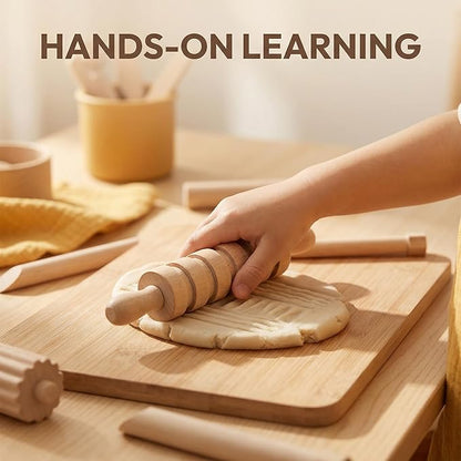 Toddmomy Wooden Clay Tool Set for Kids Toddlers, Clay Molding Tools for Pottery, Ceramics and Modeling Dough, Beginner-Friendly Art and Crafts Activities