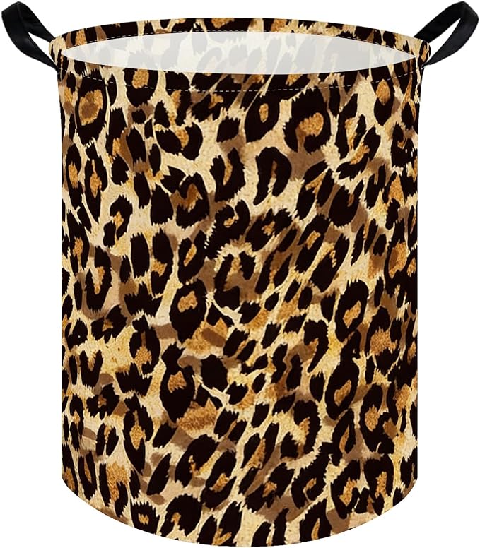 Kids Laundry Basket,Leopard pattern hamper,Nursery Hampers,Waterproof folding Storage Bin with handle,Clothes Organizer Baskets,kid Room Decor(Leopard pattern)