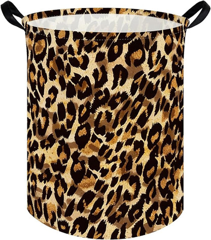 Kids Laundry Basket,Leopard pattern hamper,Nursery Hampers,Waterproof folding Storage Bin with handle,Clothes Organizer Baskets,kid Room Decor(Leopard pattern)