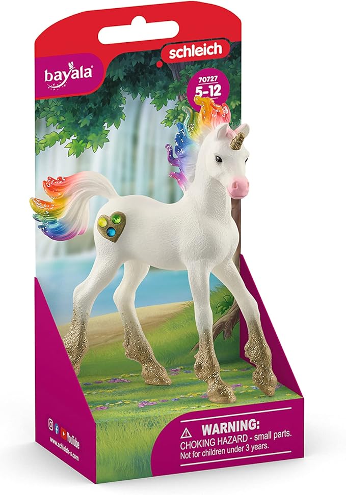 Schleich bayala, Unicorn Toys for Girls and Boys Rainbow Love Unicorn Foal with Rainbow Mane and Tail, Ages 5+