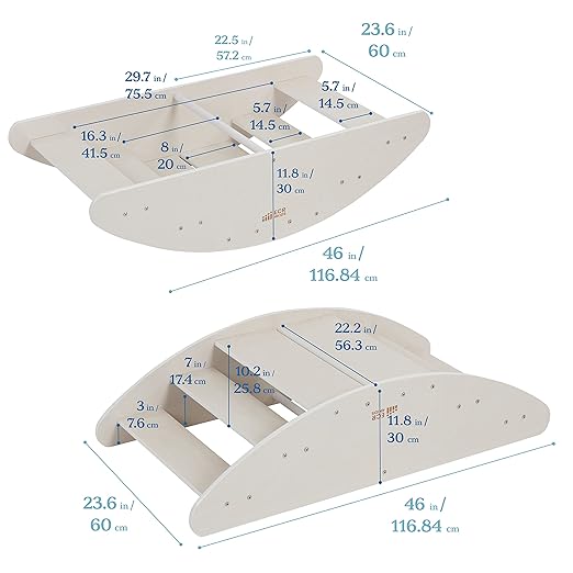 ECR4Kids Rocking Boat and Steps, Play Center, White Wash