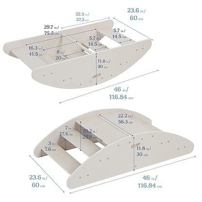 ECR4Kids Rocking Boat and Steps, Play Center, White Wash