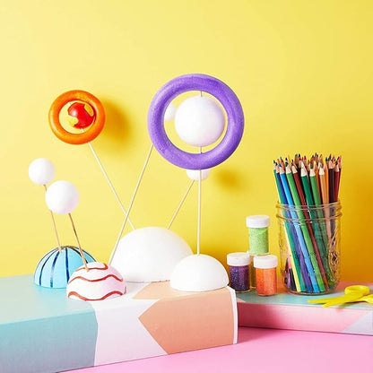 Bright Creations Solar System Kit School Project for Kids with Foam Balls and Bamboo Sticks (22 Pieces)