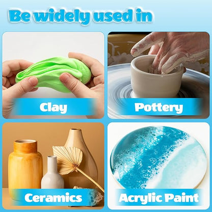 CALPALMY (2-Pack) 100ml Gloss Glaze Varnish Kit for Air Dry Clay Sealer, Waterproof, Gloss Finish - Prevent Cracking and Scratches for Clay, Pottery, Ceramics, Acrylic Paint