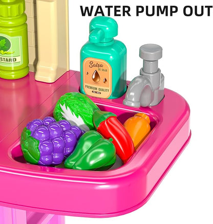 TEMI Pretend Food Kitchen Toys for Girls Age 3 4 5 6 7 8 - Toy Kitchen Accessories Food Toy for 3 4 5 6 Years Old Girls, Play Kitchen Accessories Cutting Food Toy, Pretend Play for Boys, Girls