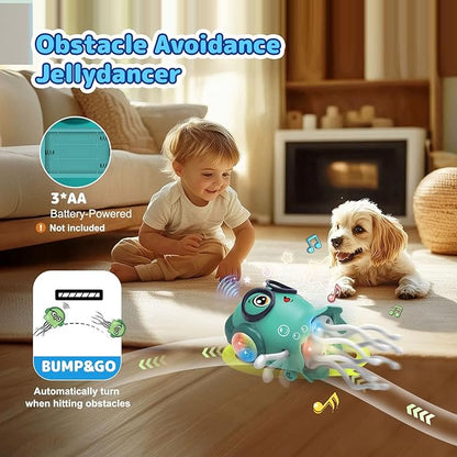 Dancing Jellydancer Baby Toy, Crawling Jellydancer Tummy Time Toy, Fidget Toy Magic Loud Music Crawling Toys for 3 4 5 6 7 8 Year Old Girl Kids Boy Birthday Gifts, Easter Gifts