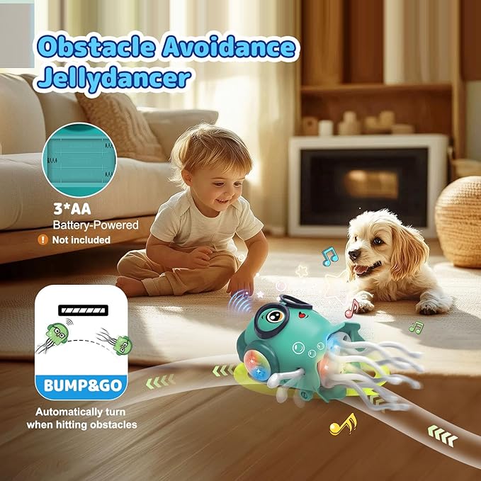 Baby Musical Toys Dancing Jellydancer, Baby Toys 6-12 Months Jellydancer, Fidget Gifts Magic Dancing Music Crawling Toys for 3 4 5 6 7 8 Year Old Boy Girl Kids Birthday Gifts, Easter Presents