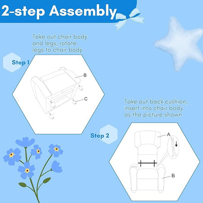 Candy Kids Reclining Chair Leather Recliner Sofa Toddler Youth Children Child Ages 1-6