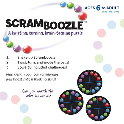 Learning Resources Scramboozle Puzzle Ball - 3D Brain Teasers for Kids and Adults, Puzzles for Teens, Boosts Critical Thinking and Problem Solving, Travel Games, Fidget Toys, Gifts for Boys and Girls