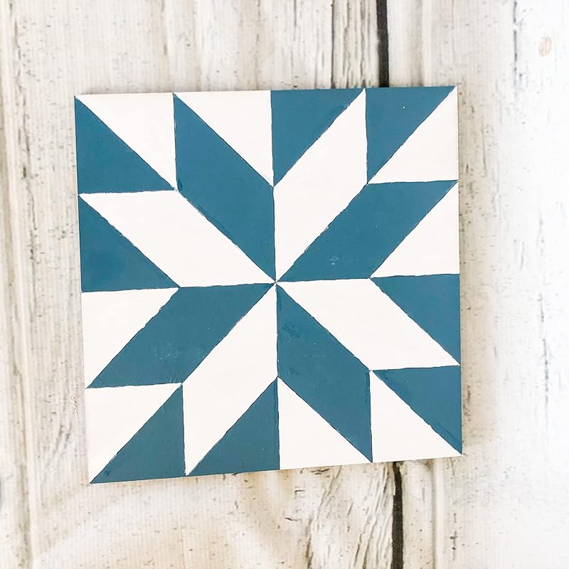 Mini Unfinished Barn Quilt Square Wooden Sign, Country Decor Canvas Quilts Blocks Bulk Set of 4 (3 inches, Star of the Milky Way)