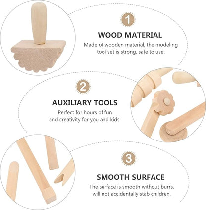 12Pcs Wooden Clay Tool Set Clay Molding Tools for and Art and Crafts Activities
