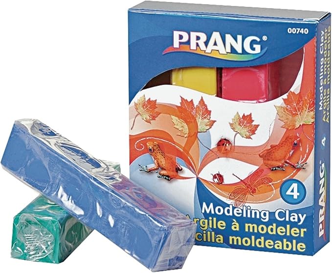 Prang Modeling Clay Set, 4 Colored Clay Blocks per Set, 0.25 Pounds Each, Red, Yellow, Green and Blue (00740)