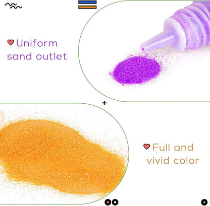 28 PCS Art Sand,DIY Arts and Crafts Kit,Terrarium Sand Play for Wedding Decor,Painting,Children,Decorations,Crafts(1.25oz Bottles)