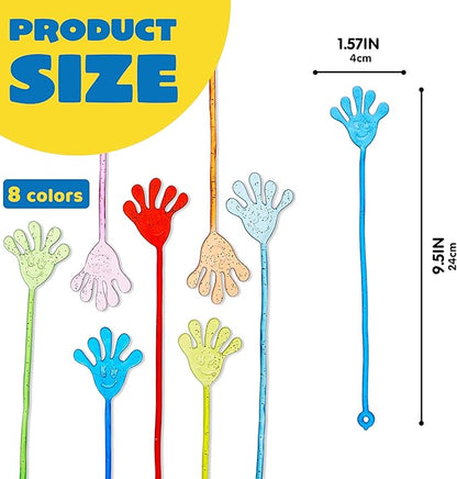 JOYIN 120Pcs Glitter Sticky Hands Party Favors, Party Favors Set for Kids, Holiday Traditions, Classroom Treasure Box Carnival Prizes Bulk Pinata Stuff Mini Toys, Goodie Bags