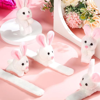 Lenwen 8 Pcs Stuffed Animal Slap Bracelets for Kids Plush Animals Slap Bracelets Bulk Cute Tiger Giraffe Turtle Koala Bracelets Wrist Animals for Girls Boys Valentine's Day Party