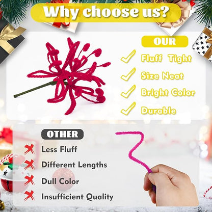 LOKUNN Pipe Cleaners, 200 Pcs Light Yellow Pipe Cleaners Craft Set, Solid Color Chenille Stems, DIY Arts and Crafts with Adhesive Eyes and Storage Box, Christmas Halloween Decoration Art Supplies