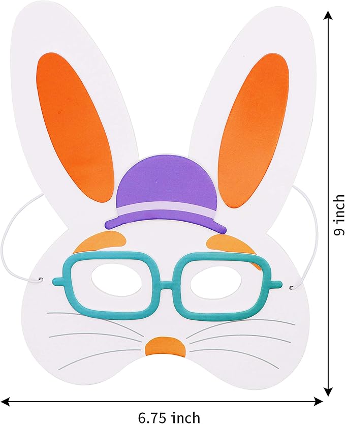 JOYIN 10 Pcs DIY Easter Bunny Mask Craft Kit Easter Crafts and Activities for Pretend Play, Decorate and Wear, Dress-Up Party Accessory, Animal Mask Assortment Easter Eggs Hunt and Theme Party