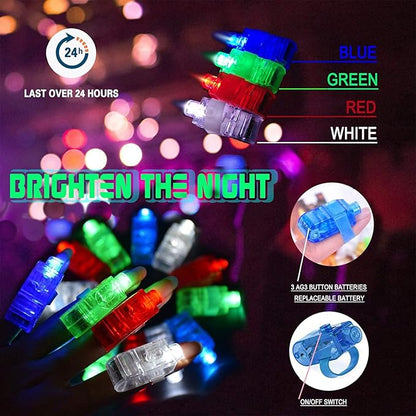 88PCs LED Light Up Toy Party Favors Glow in The Dark,Party Supplies Bulk for Adult Kids Birthday Halloween with 50 Finger Light, 12 Jelly Ring, 6 Flashing Glasses…