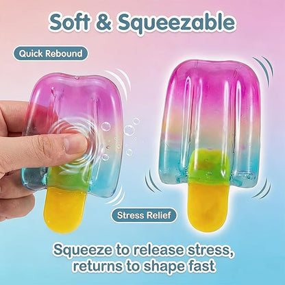 Ice Cream Squeeze Squishy,Summer Party Favors for Kids Adults,Soft Slow Rising Sensory Fidget Toy for Stress & Anxiety Relief,Birthday Gift & Classroom Rewards