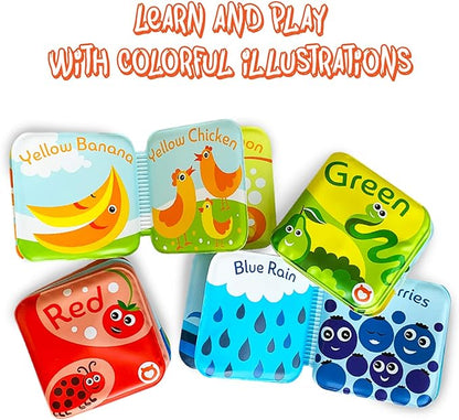 BabyBibi Floating Baby Bath Books for Baby. Kids Learning Bath Toys. Waterproof Bathtime Toys for Toddlers. Kids Educational Infant Bath Toys. (Set of 4: Color Recognition Bath Books)