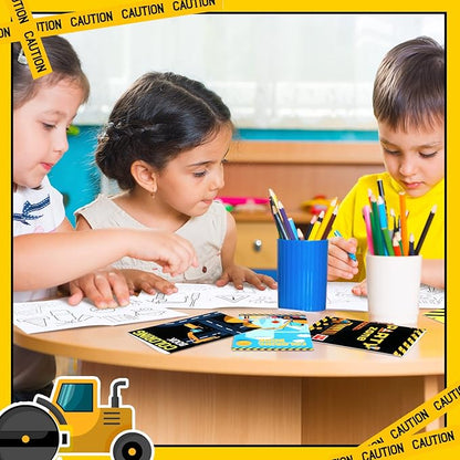 Estune 40 Pcs Coloring Books Party Favor for Kids Coloring Book Set Mini Small Color Booklets Goodie Bag Stuffers Gift Classroom Home(Construction Trucks)