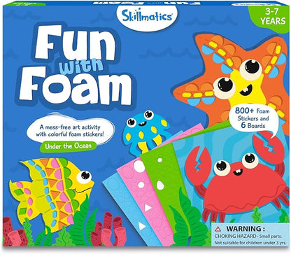 Skillmatics Art Activity - Fun with Foam Under The Ocean, No Mess Felt Sticker Art for Kids, 3D Foam Stickers, DIY Craft Kits, Gifts for Boys & Girls Ages 3, 4, 5, 6, 7