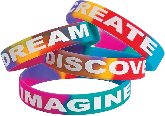 Fun Express Watercolor Rubber Bracelets - 24 Pieces - Educational And Learning Activities For Kids