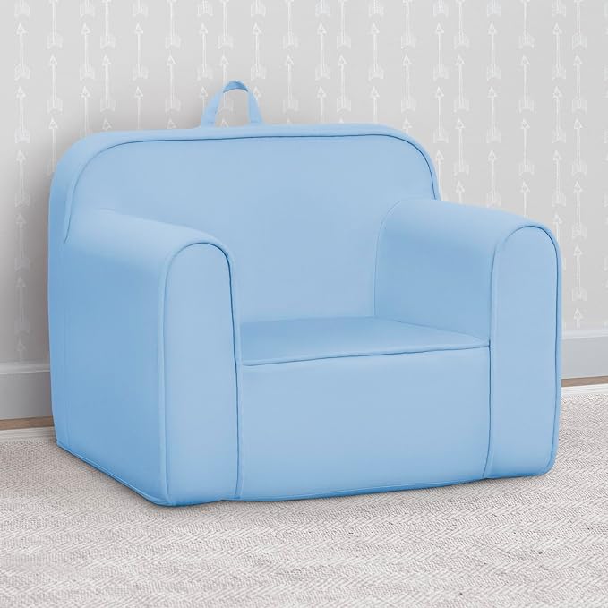Delta Children Cozee Chair -Foam Kids Chair for Ages 18 Months and Up, Powder Blue