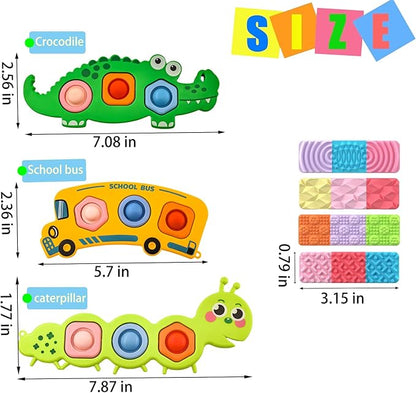8 Pack Sensory Toys for Kids with Autism, Fidget Toys Adults Calming, Sensory Stickers for Anxiety Relief Items, Fidget Strips for Classroom Desk for Travel, Easter Gifts for Kids