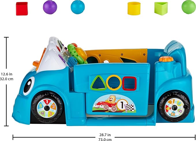 Fisher-Price Baby Learning Toy Laugh & Learn Crawl Around Car Activity Center with Smart Stages for Infants Ages 6+ Months, Blue (Amazon Exclusive)