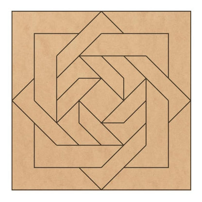 Unfinished Interlocking Squares Barn Quilt Square Wooden Sign, Country Decor Canvas Quilting Blocks (9 inches, Slip Knot) AVTRBoutique