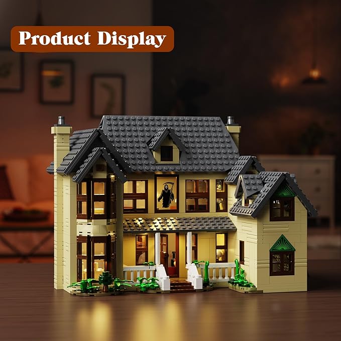 Horror House Building Block Set, Scary Movie Haunted House Model Compatible with Lego Horror House Building Toy, Halloween Decoration Gift for Man, Woman or Horror Film Fans 18+(1275Pcs)